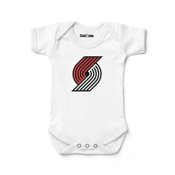 Newborn & Infant Chad & Jake  White Portland Trail Blazers Logo Bodysuit