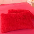 thumbnail image 5 of Wajade Plush Shaggy Duvet Cover Set 3 - Piece Faux Fur Duvet Cover Luxury Ultra Soft Bedding Sets Shaggy Duvet Cover with 2 Pillow Cases (Red, Full Size), 5 of 5