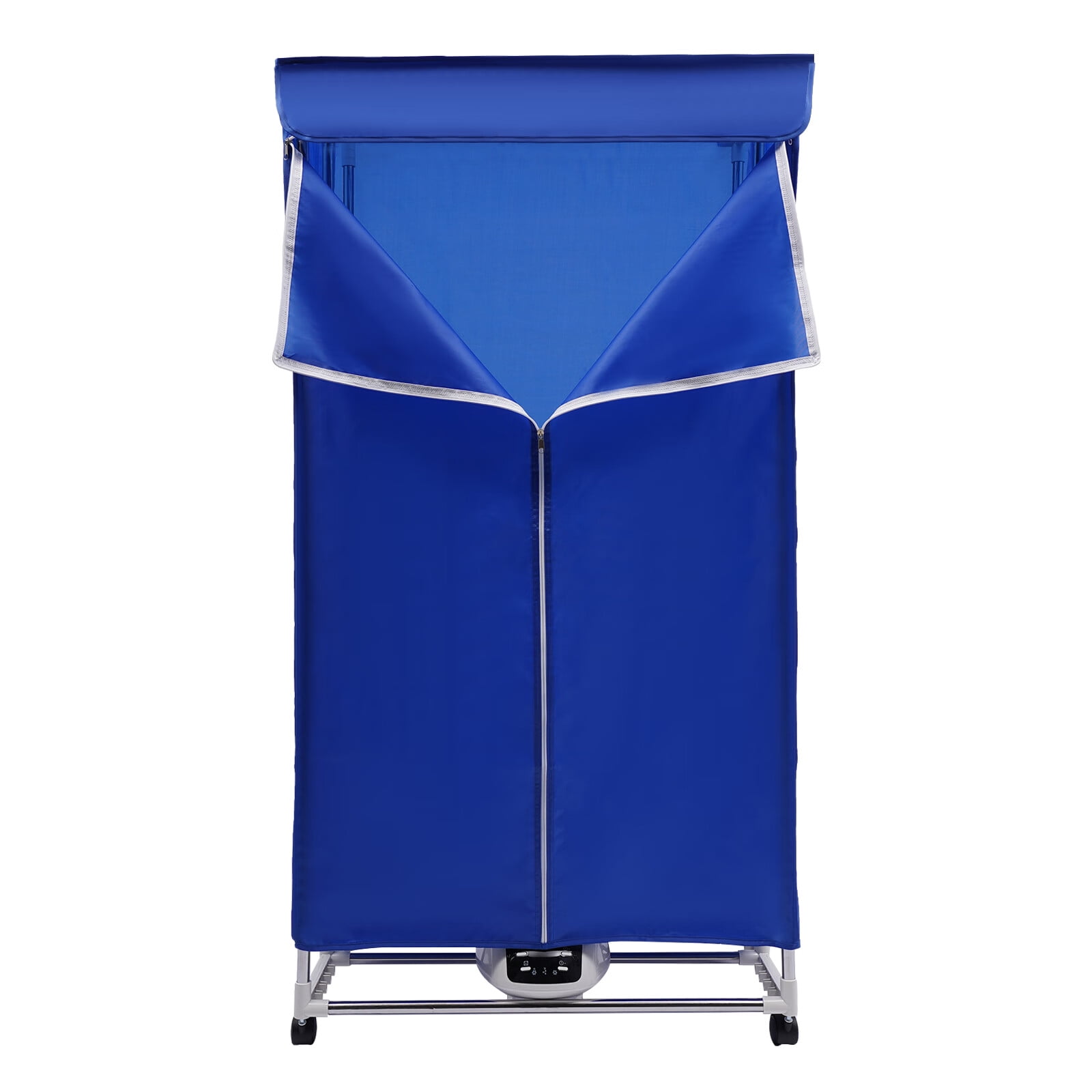 LOYALHEARTDY Folding Clothes Dryer Portable Electric Dryer Machine 0~240min Timing 2-Layer 3-Gear Laundry Drying Rack with Remote & Universal Wheels for Home Apartment RV 1200-1500W (Blue)