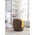 thumbnail image 3 of DUOSONG Teddy Fabric Swivel Accent Armchair Barrel Chair With Black Powder Coating Metal Ring,Coffee Brown Coffee Upholstered Furniture Primary Living Space Chairs & Accent Seating, 3 of 18