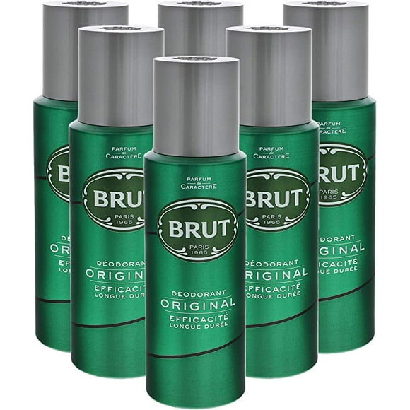 6 x Brut Déodorant Spray pour le Corps 200 ml - Original