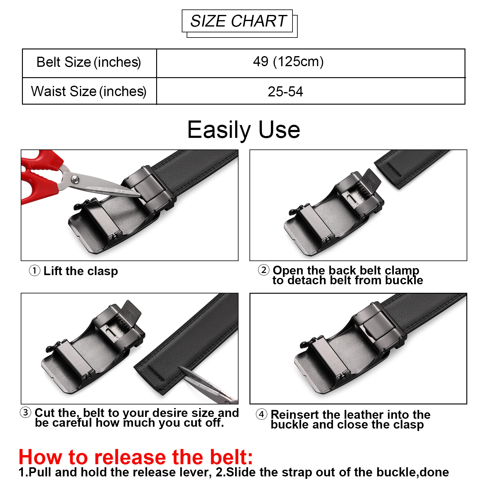 Sendefn Leather Belt for Men with Ratchet Buckle photo 2
