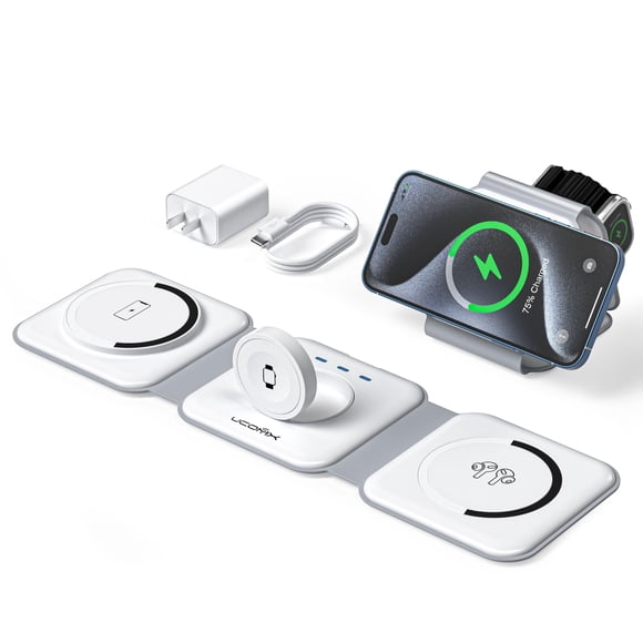 Estación de carga inalámbrica plegable UCOMX 3 en 1 para iPhone