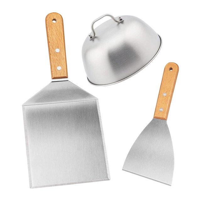 simhoa Griddle Accessories Kit Kitchen Gadget BBQ Spatulas for Camping Steak Baking 3 Piece