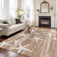 thumbnail image 3 of Rectangle Area Rugs 5 x 8 Ft, Brown Coastal Non-Slip Residential Carpet, Summer Ocean Waves Ombre Sea Starfish Indoor Crawling Mats Runner Rugs for Living Room/Dining Room/Bedroom, 3 of 9