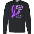 thumbnail image 3 of Inktastic Pancreatic Cancer Awareness Ribbon and Butterflies Long Sleeve T-Shirt, 3 of 5