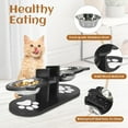 thumbnail image 4 of Upgraded Elevated Cat Bowls with Food Mat,15° Tilt Raised Pet Feeding Bowl Stand - Adjustable Height Dog and Cat Bowl Holder with 3 Stainless Steel Bowls -Elevated Feeder for Indoor Pets, 4 of 9