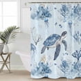 thumbnail image 6 of Shower Curtains Sea Turtle Bath Curtain Coral Jellyfish Waterproof Bathroom Shower Curtain Set with Hooks Decoration 72 x 72 Inches, 6 of 7