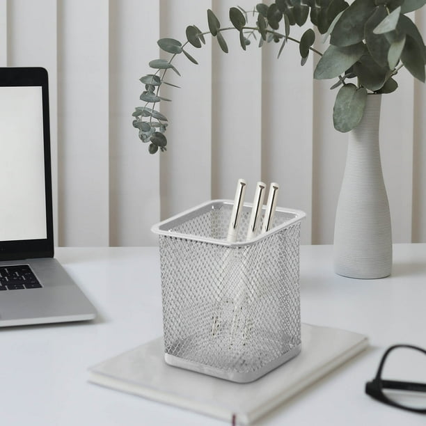 Estuche Organizador de Malla para Lápices de Metal, para Escritorio, para Guardar Lápices, para Oficina, Hogar y Útiles Escolares.