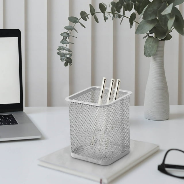 Estuche Organizador de Malla para Lápices de Metal, para Escritorio, para Guardar Lápices, para Oficina, Hogar y Útiles Escolares.