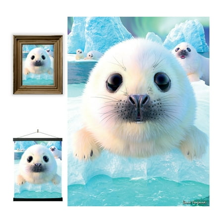 3D LiveLife Lenticular Wall Art Seal Pups Ocean Poster by David Penfound Unframed Decor 3D LiveLife Lenticular Wall Art Seal Pups Ocean Poster by David Penfound Unframed Decor