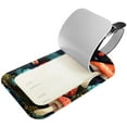 thumbnail image 2 of Square 2Pack PU Leather Mushroom Cruise Luggage Tag with Privacy Cover and Name ID Tag for Travel Handbags Backpacks Luggage Tags, 2 of 6