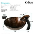 thumbnail image 5 of KRAUS Nature Series Brown Glass Bathroom Vessel Sink and Waterfall Faucet Combo Set with Matching Disk and Pop-Up Drain, Oil Rubbed Bronze Finish, 5 of 7
