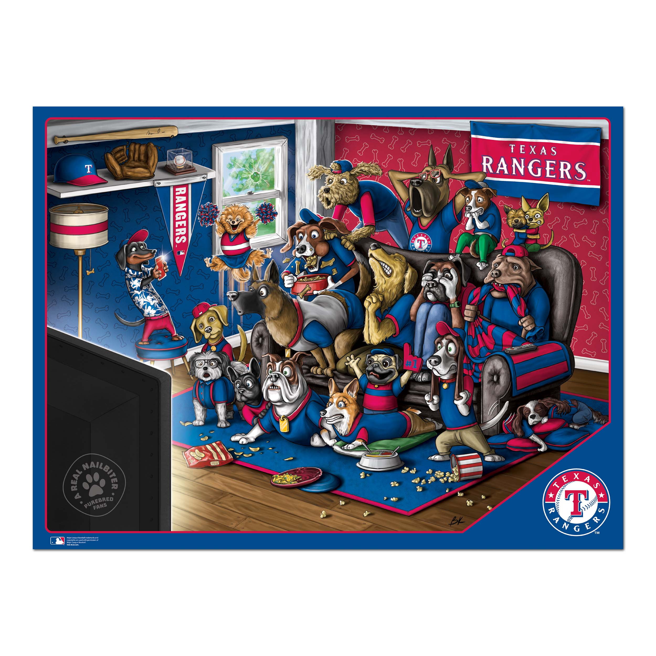 YouTheFan MLB Texas Rangers Purebred Fans 500pc Puzzle - "A Real Nailbiter"