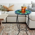 thumbnail image 7 of Stained Glass Floral Mandala Side Table – Round Accent Table, Indoor/Outdoor End Table,Indoor/Outdoor Patio/Living Room Decor, 7 of 7