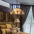 thumbnail image 3 of Tiffany-Style Victorian 2-Light Ceiling Pendant Fixture Lamp w/16'' Shade Bedroom, 3 of 10