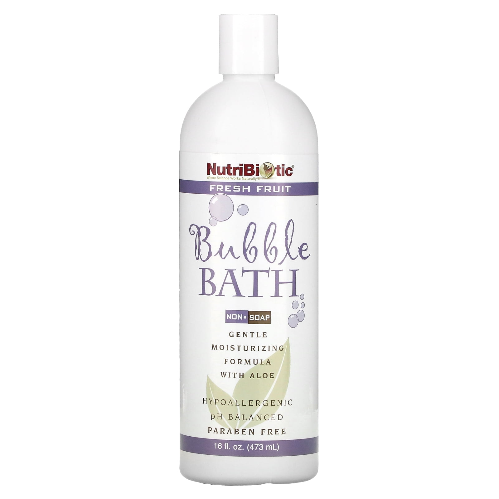 Bubble Bath, NonSoap, Fresh Fruit, 16 fl oz (473 ml), NutriBiotic