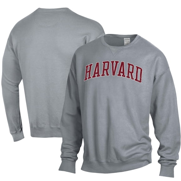 Men's ComfortWash Gray Harvard Crimson Garment Dyed Pullover Sweatshirt