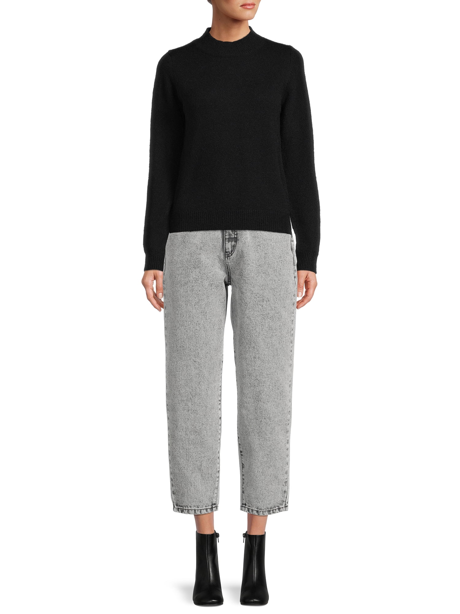 Dreamers by Debut Women's Elbow Patch Mock Neck Sweater