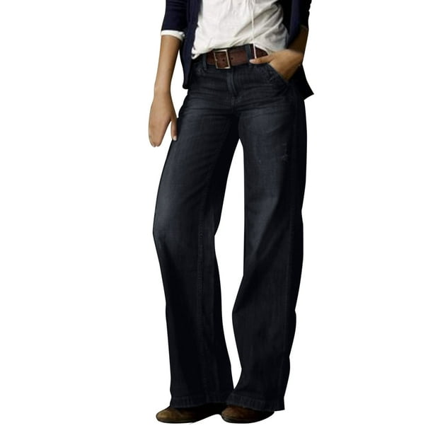 adviicd Womens Bootcut Jeans Womens High Waisted Jeans Flare Stretch  Boyfriend Casual Bootcut Denim Pants Black,XL