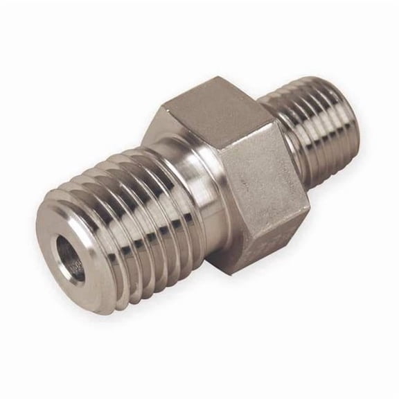 Parker 3/8" MNPT 316 SS Hex Nipple 6-6 MHN-SS