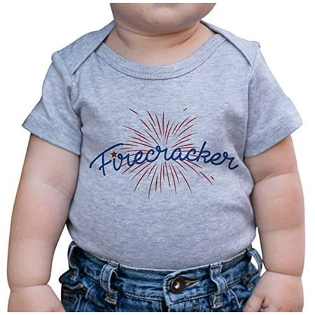 

7 ate 9 Apparel Firecracker 4th of July Grey Onepiece