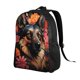 thumbnail image 2 of Disketp Colorful Flower German Shepherd Mochila Unisex de Apertura Lateral Completa, Mochila para Laptop para Escuela, Trabajo y Viajes, 2 of 8