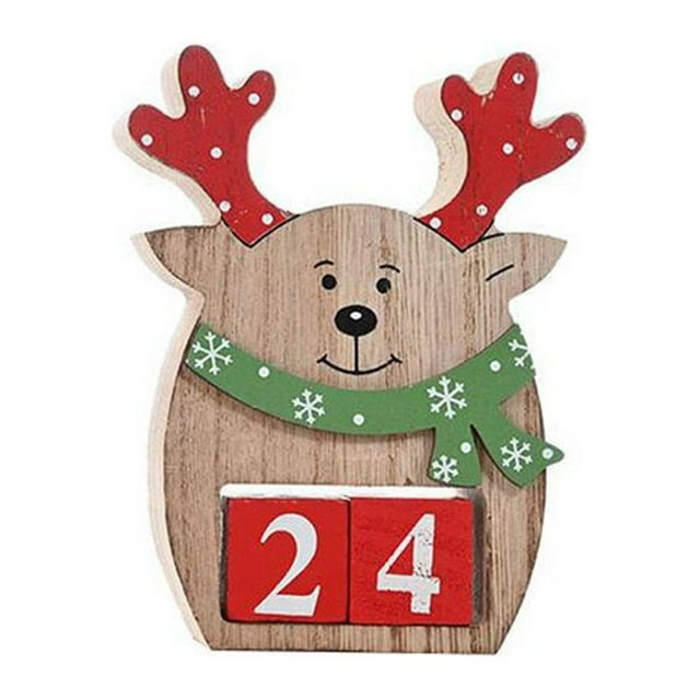 Christmas Decorations Three Dimensional Calendar Wooden Ornaments Countdown