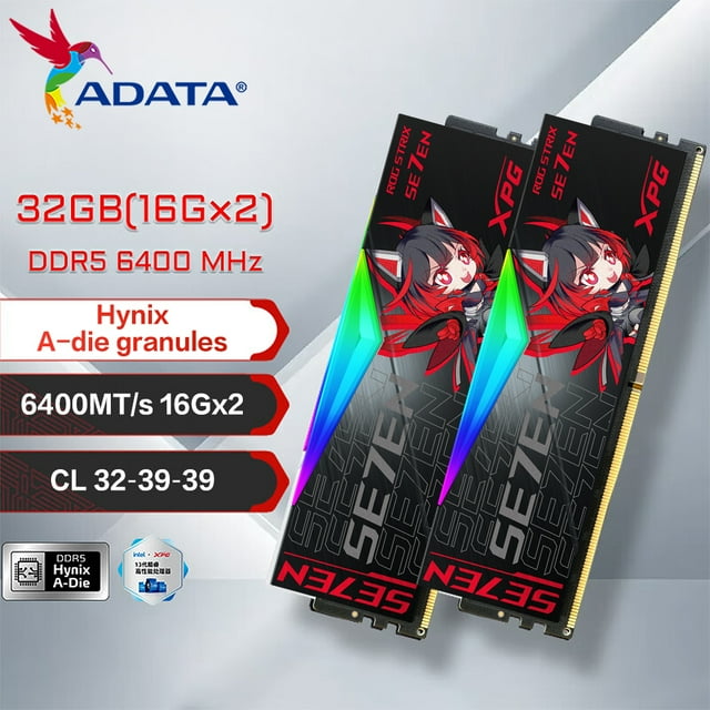 XPG LANCER RGB DDR5 Gaming Memory 6000MHz 6400MHz 6600MHz 7200MHz 16GBX2 6400MT/s CL32-39-39 With heatsink For PC Desktop DDR5 16GBX2