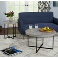 thumbnail image 3 of TMS Benjamin Contemporary Round End Table with Gray and Black Crisscross Base, 3 of 4
