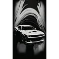 thumbnail image 4 of Maki 12x18 Black Modern Wood Framed Wall Art Titled - Dodge Challenger Greyscale Poster I, 4 of 6