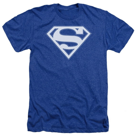 Superman - Blue & White Shield - Heather Short Sleeve Shirt - Large