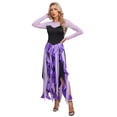 thumbnail image 3 of Haitryli Twisted Witch Villain Adult Costume Long Sleeve Cascading Ruffle Mermaid Dress Halloween Purple S, 3 of 8