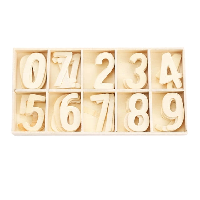 GUOOL Set of 50 Wood Numbers 0-9 Preschool Educational Tool with Storage Tray Color