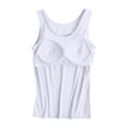 thumbnail image 6 of 1 Piece Built-in Bra Tank Top for Women, Seamless Scoop Neck Cami with Fixed Padding for Sleep & Daily Layering Clear XXL, 6 of 7
