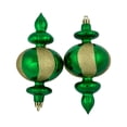 thumbnail image 4 of Northlight 8-Count Green Shatterproof Finial Christmas Ornaments, 6", 4 of 5