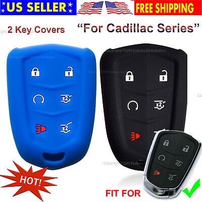 Red and Navy Blue Smart Remote Key Case Cover Holder Fob Key for Cadillac 