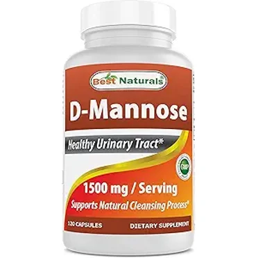 Best Naturals D-Mannose Capsules Urinary Tract Health Supplement 1500mg 120 Count Gluten Free