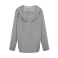 thumbnail image 4 of BiZtdJrK Women's Zip Up Hoodie Sweatshirt Casual Long Sleeve Oversized Hoodies with Pocket Solid Color Lightweight Drawstring Sweatshirts Gray XL, 4 of 5