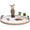 White-18", variant on 13" Brown Round Wooden Beaded Serving Tray for Coffee Table Farmhouse Kitchen Living Room Bedroom