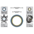 thumbnail image 3 of Hubcentric Rings (Pack of 4) - 54.1mm ID to 72.6mm OD - Silver Aluminum Hubrings - Only Fits 54.1mm Vehicle Hubs and 72.6mm Wheel Centerbore - Compatible with Scion Mazda Toyota, 3 of 7
