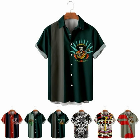 

LANLIN Unisex Youth Collared Button Down Tees Stylish Party Tops For Men Boys