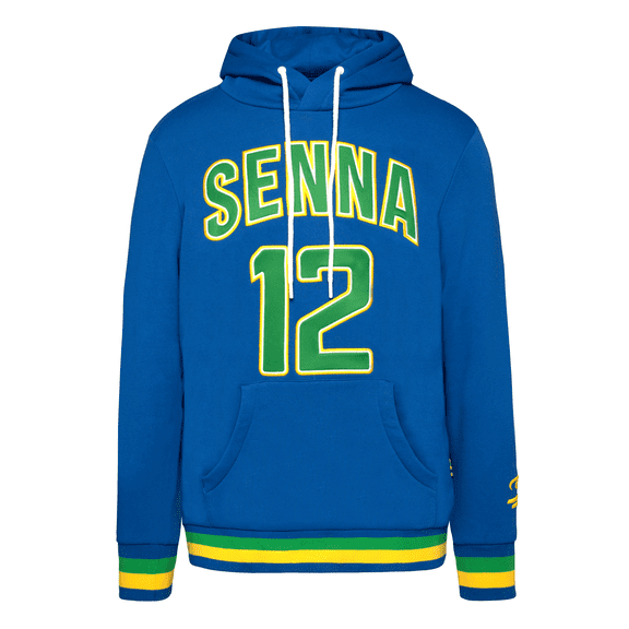 Ayrton Senna F1 Collegiate Hoodie - Blue/Green