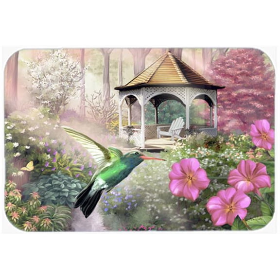 Garden Gazebo Hummingbird Glass Cutting Board, Large