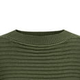 thumbnail image 7 of Womens Crew Neck Sweater Knitted Pullover Tops Dropped Long Sleeve Solid Color Casual Fall Winter Jumpers (2XL, Army Green), 7 of 7