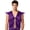 Purple, variant on Men's Glossy Satin Arab Prince Vest Sleeveless Tie-Front Waistcoat Blue XXL