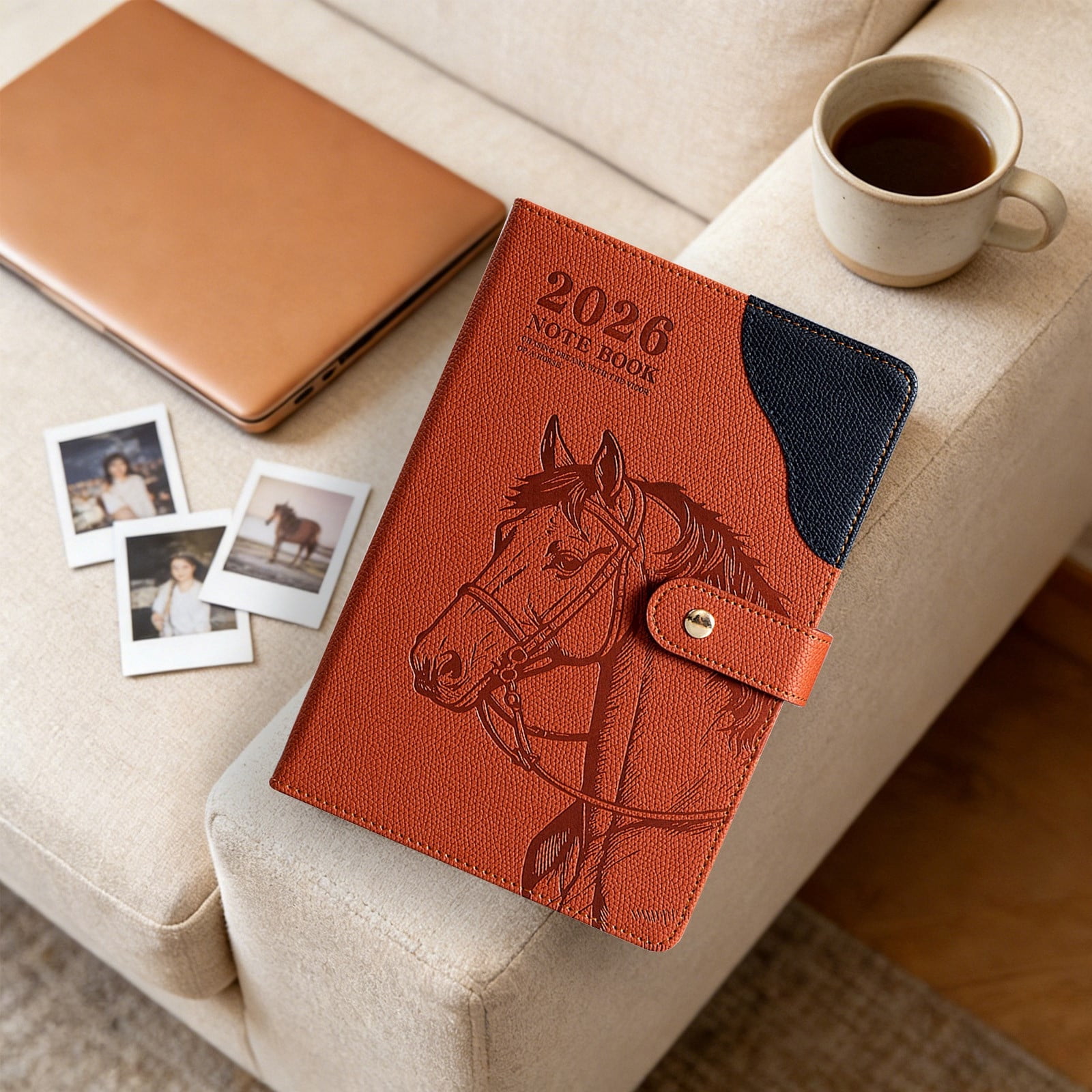TanSiDing A5 Lined Leather Journal Notebook for Men Women, Personalized Hardcover Journal, Thick Ruled Paper Daily Diary for Travel,Business,Work,Writing