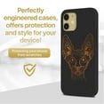 thumbnail image 2 of Case Yard Wooden Case for iPhone-12-Mini Soft TPU Silicone cover Slim Fit Shockproof Wood Protective Phone Cover for Girls Boys Men and Women Supports Wireless Charging Bob Cat Design, 2 of 7