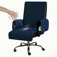 thumbnail image 5 of Waterproof Office Chair Cover with Non-Slip Buckle & Elastic, Office Chair Protector with Arms Office Chair Seat Cover Slipcover for Home Office, Gaming Chair, Blue, 5 of 6