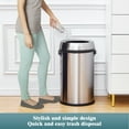 thumbnail image 6 of JoanKaren 17.19 Gallon Round Open Top Trash Can,Stainless Steel Commercial Grade Garbage Bin,65L,Silver, 6 of 8